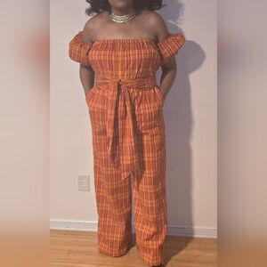 Vibrant Orange and Red Striped Dress